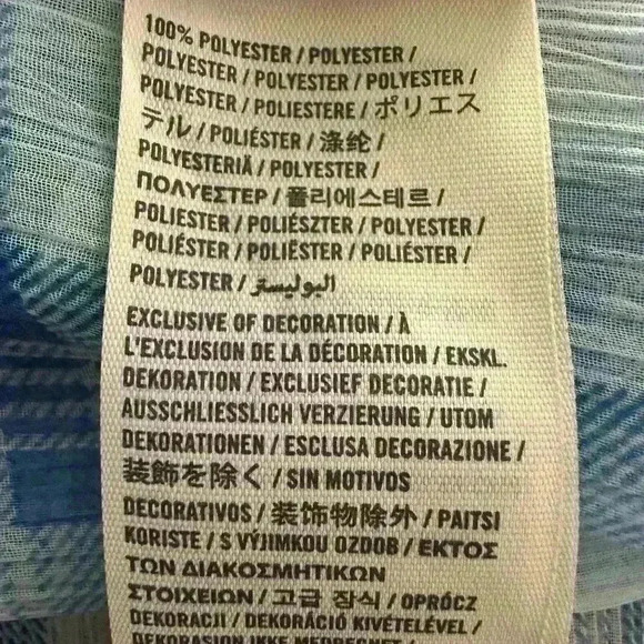 Abercrombie and Fitch Blue and White Plaid Sheer Women's Top (289) - Picture 11 of 12